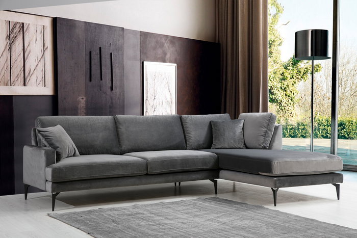 Atelier Del Sofa Papira Corner Right (L3+Chl) - Anthracite